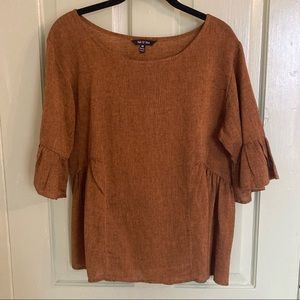 Yak & Yeti Mustard Yellow Tunic Flutter Sleeve Size Medium